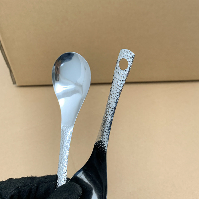 Stainless Steel Hammered Palace Spoon, Retro Spoon for Soup, Adult Eating Spoon, Fruit Spoon, Watermelon Spoon, Dessert Spoon