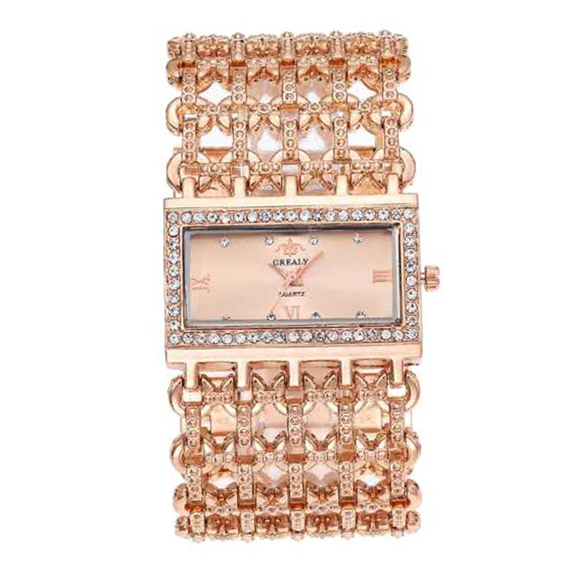 外贸热销时尚女士手镯表休闲宽手链手表水钻方形女款表石英表批发