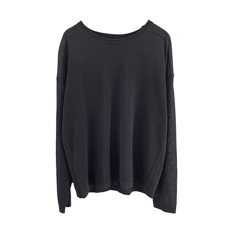 滔川  CHAO好看糖果色针织罩衫女圆领慵懒风防晒长袖上衣SZ5603