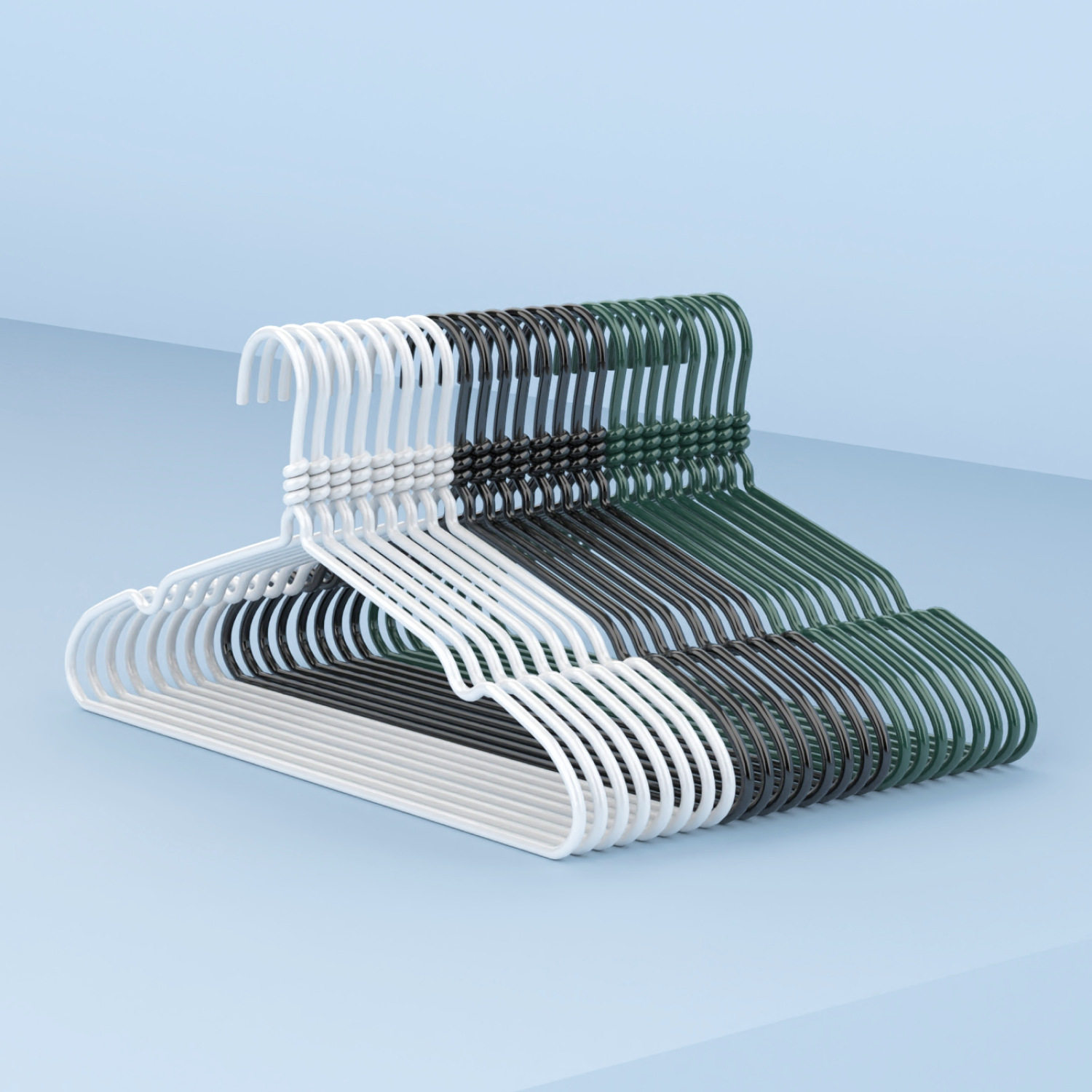 Plastic coated hanger black white seamless non-slip thickened adult clothes rack clothes hanger clothes hook balcony drying clothes hanger