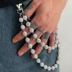 European and American Diamond-Encrusted Ball Pants Chain Men's Hip-Hop Niche High-End Waist Chain Pendant Accessories Cross-Border Hot-Selling Waist Chain Jewelry