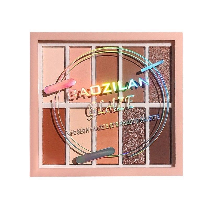 Baohzilan 10-Color New Eyeshadow Student Matte Earth Milk Korean Nude Low Saturation Cross-Border Eyeshadow Palette Makeup