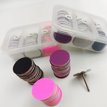 Cross-Border Hot-Selling 25mm Colorful Nail Sanding Discs, Three-Color 60-Piece Set with Replaceable Diamonds