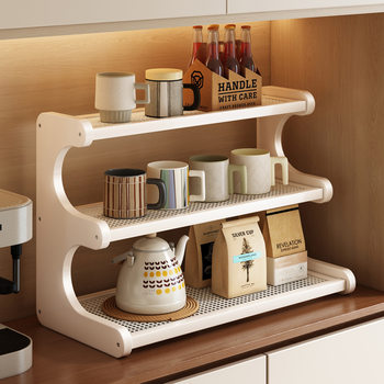 Multi-layer storage rack home living room desktop storage rack ornaments hand-made display rack teacup mug simple cup holder