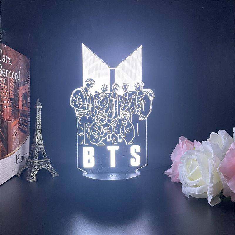 Usb night light BTS bulletproof youth group photo logo fans should help the surrounding colorful standing brand atmosphere light surrounding