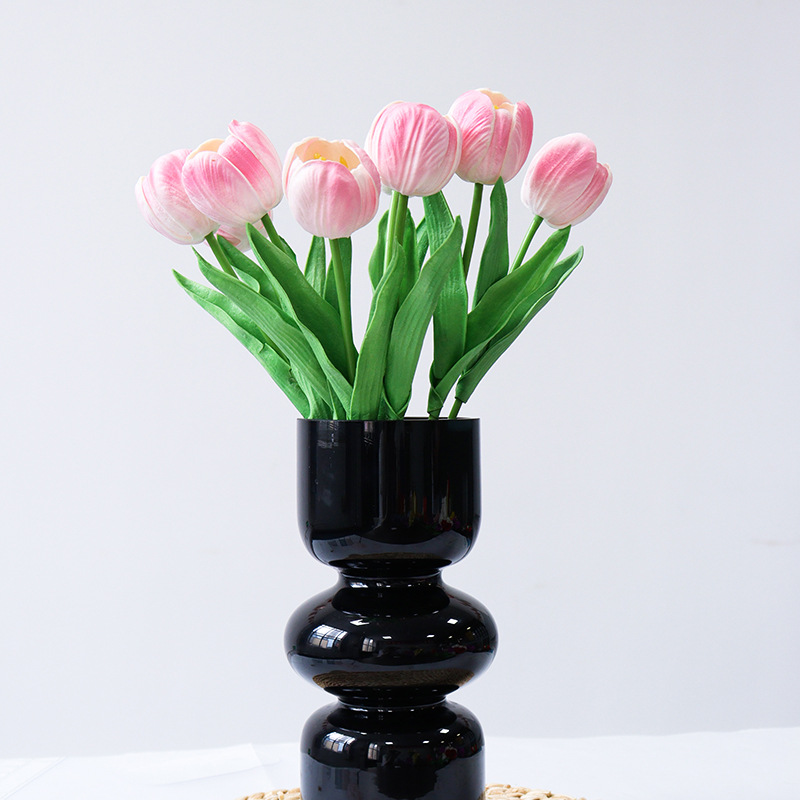 佰顺郁金香仿真花婚礼假花花束拍摄道具家居客厅装饰PU仿真花批发