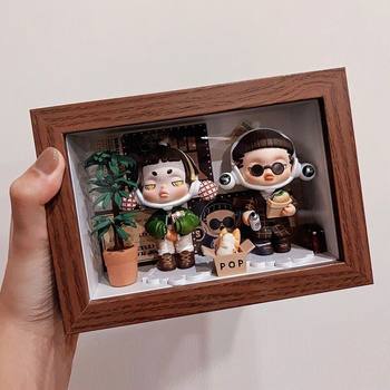 Blind Box Stereo Display Hollow DIY Doll Photo Frame Doll Hand-Made Bubble Storage Table Mart