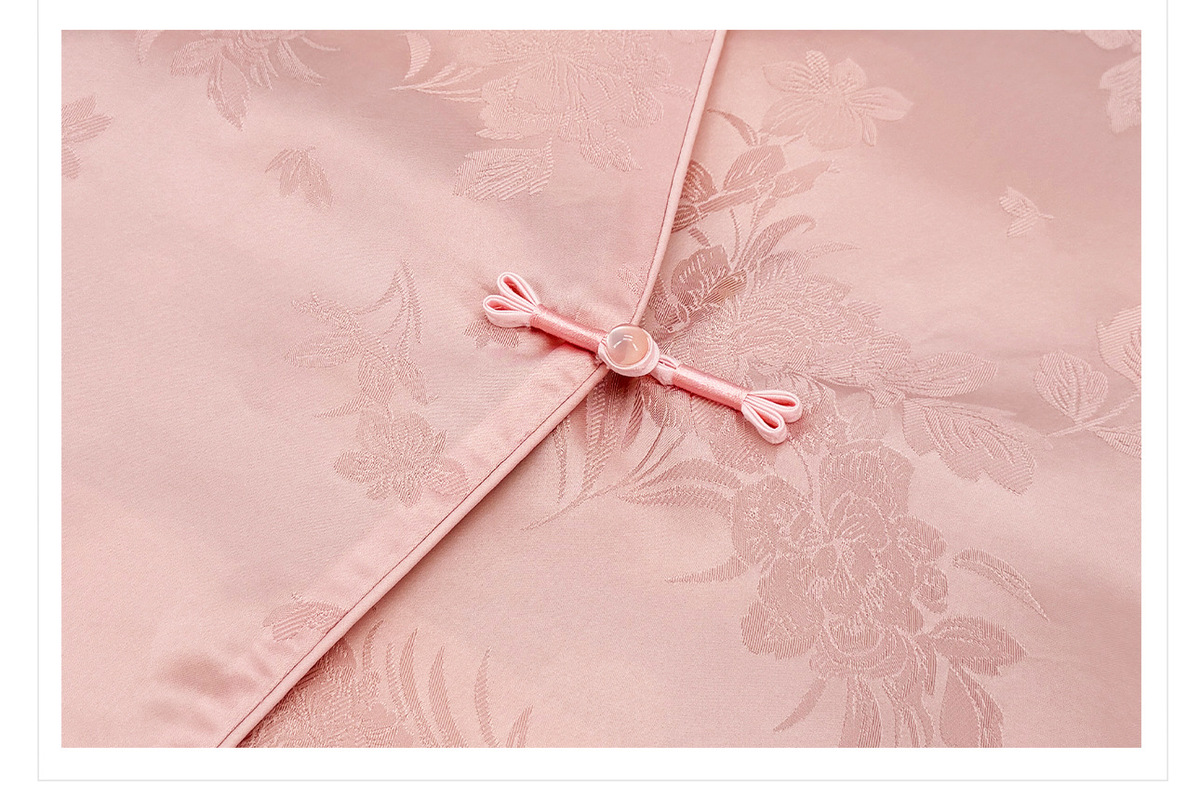 Bộ đôi áo khoác dệt jacquard hai mặt cài khuy kèm váy hai dây ren satin dài — Áo khoác dệt jacquard (giao hàng trong 7 ngày), Váy hai dây (giao hàng trong 7 ngày)