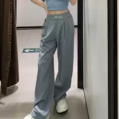 Losco Yoga Pants Set Loose Straight-Leg Pants High-Waisted Casual Sports Wide-Leg Pants Tennis Pants