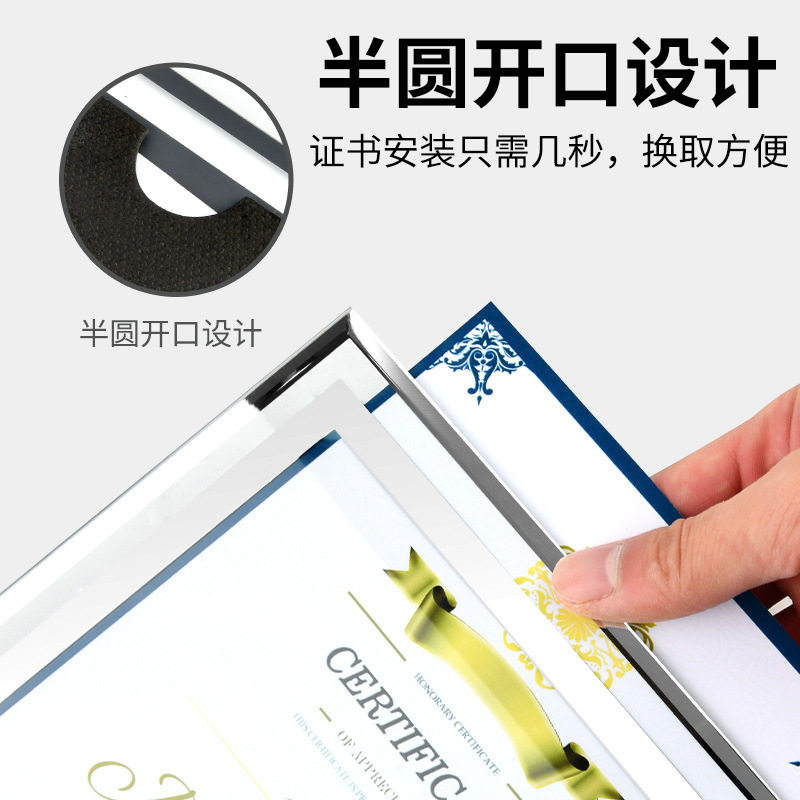 Certificate Frame Crystal Acrylic Glass Photo Frame A4 Table Honor Certificate Patent Certificate Framed Table Card Display Stand