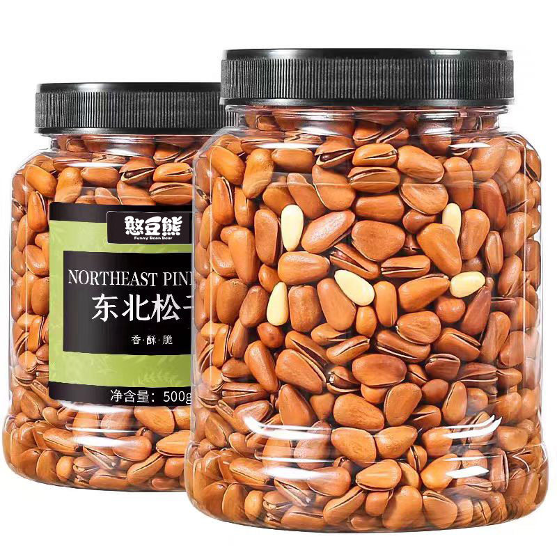 New open northeast pine nuts 500g canned nuts pine seeds Korean pine non-special extra large pregnant women snacks wholesale