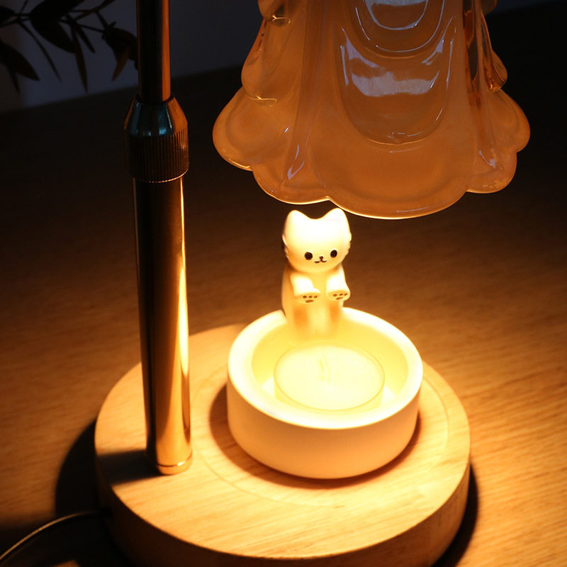 Log Aromatherapy Lamp Melted Wax Candle Warm Lamp Adjustable Light Melted Candle Holder Lamp Bedroom Aromatherapy Stove Melted Candle Lamp Amazon