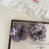 Autumn New Set of 2 Plaid Floral Polka Dot Children's Flower Hair Ties Bun Hair Ropes
