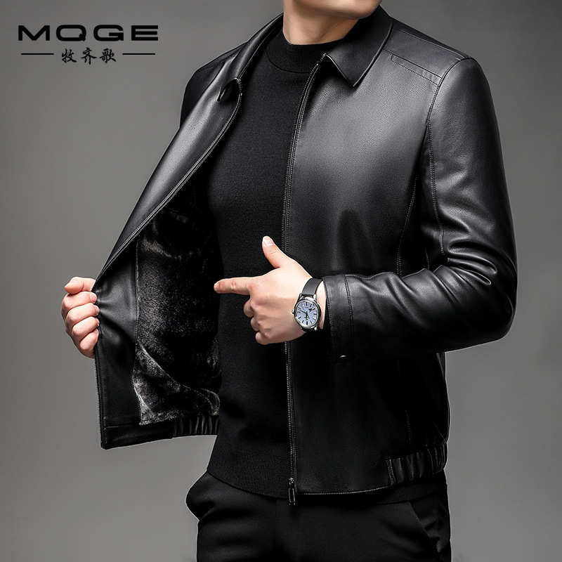 Áo Da Nam Kín Cổ Hàng Mùa Xuân Thu Đông