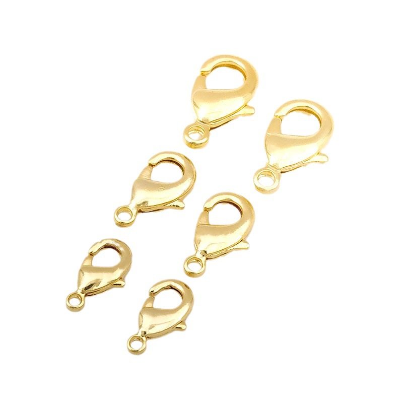 Copper plated real gold color preserving lobster buckle diy handmade jewelry accessories necklace bracelet connecting buckle closing buckle spring buckle