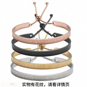 Fashionable Design, High-End Niche Adjustable Push-Pull Texture Jewelry, Exquisite Commuting and Versatile Women's Titanium Steel Bracelet