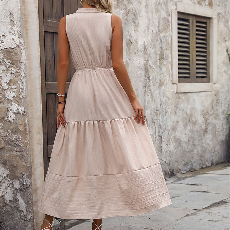 Summer Casual Dress Elegant Solid Color Slim Fit Suitable for Various Occasions Wholesale Available