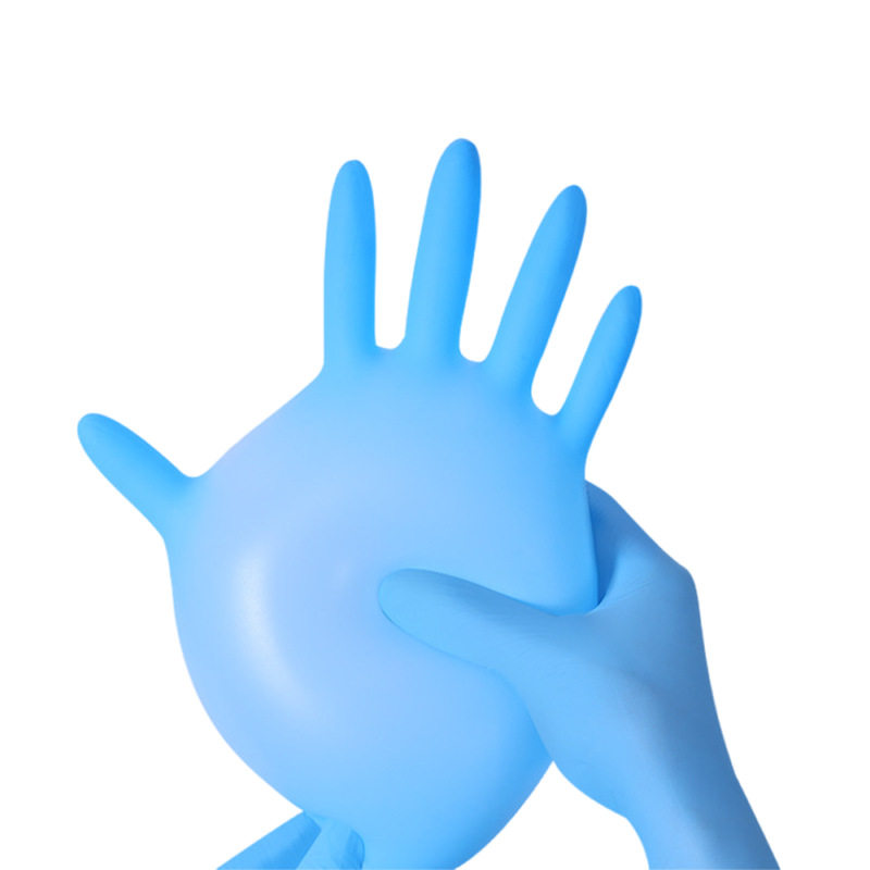 Disposable Nitrile Gloves Blue Thickeneded and Longed Nitrile Rubber Housework Kitchen Dishwashing Waterproof Durable Anti-Static