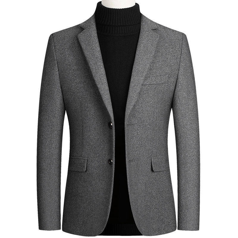 Mens Wool Blazer Jacket Business Casual Style Available in Gray Black Burgundy Navy Wholesale Sizes M to XXXL