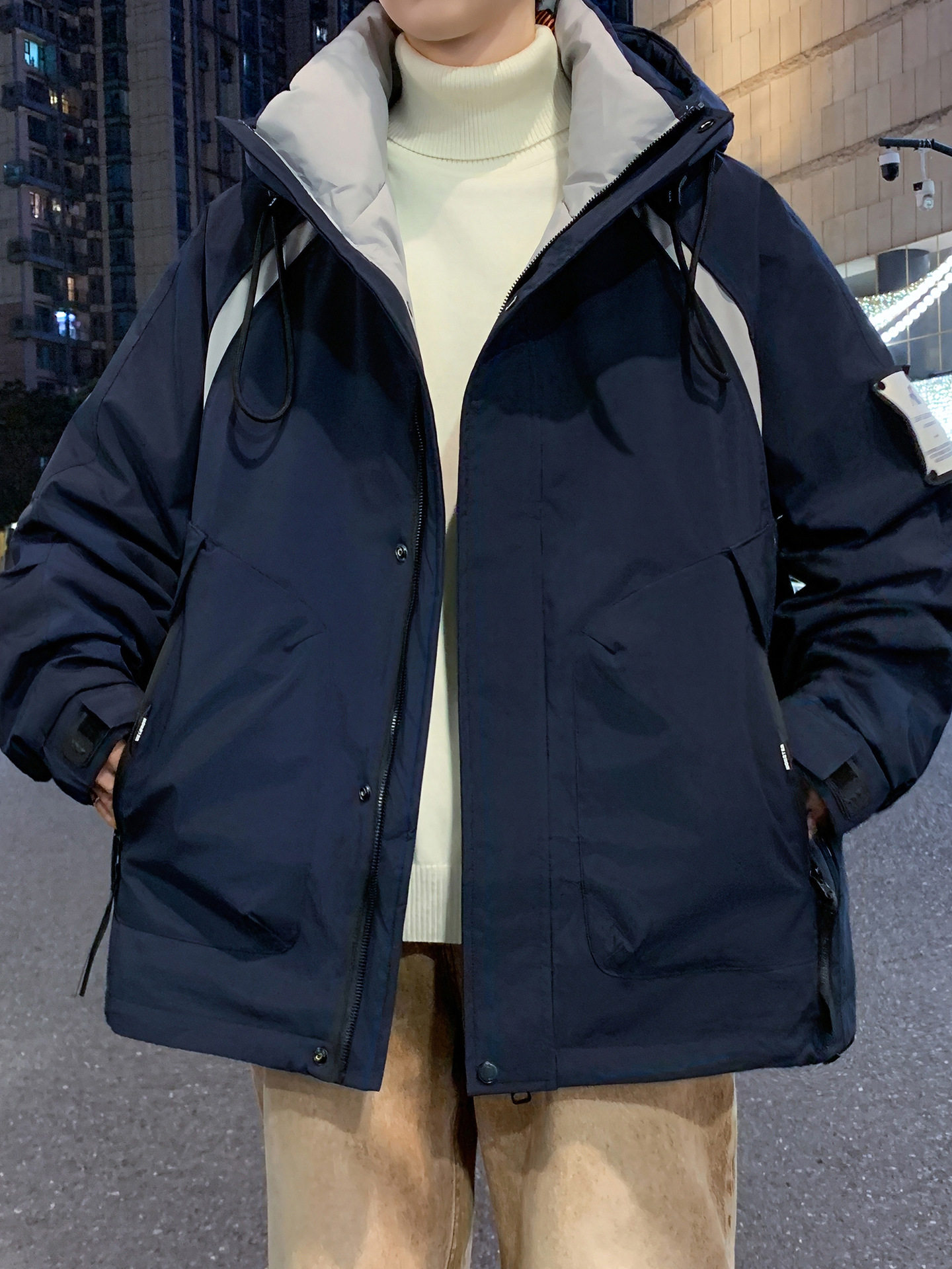 Teenagers White Duck down Jacket Boys Junior High School and High School Students Thickeneded Warm Jacket Winter Clothing Cold-Proof Clothing Men's Clothing