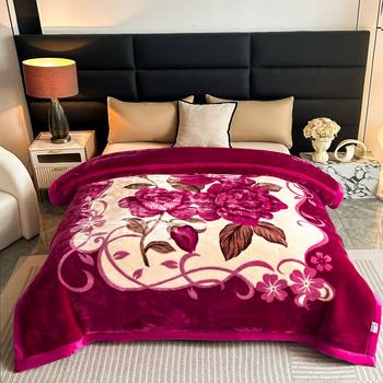 Factory Wholesale Double-Layer Thickened Raschel Blanket Autumn and Winter Single and Double Sofa Blanket Cover Blanket Gift Cross-Border Blanket