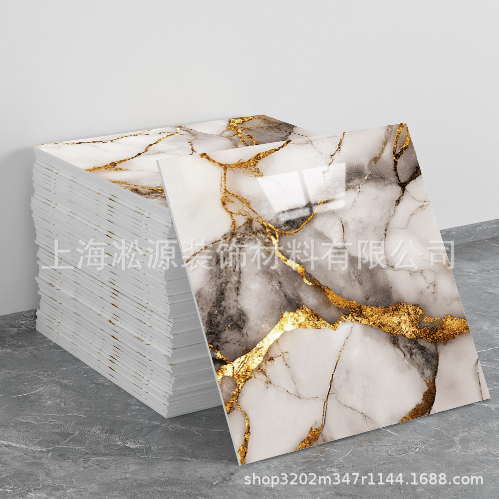 外贸跨境热销大理石仿瓷砖墙贴自粘防水防潮背景墙面装饰墙壁纸