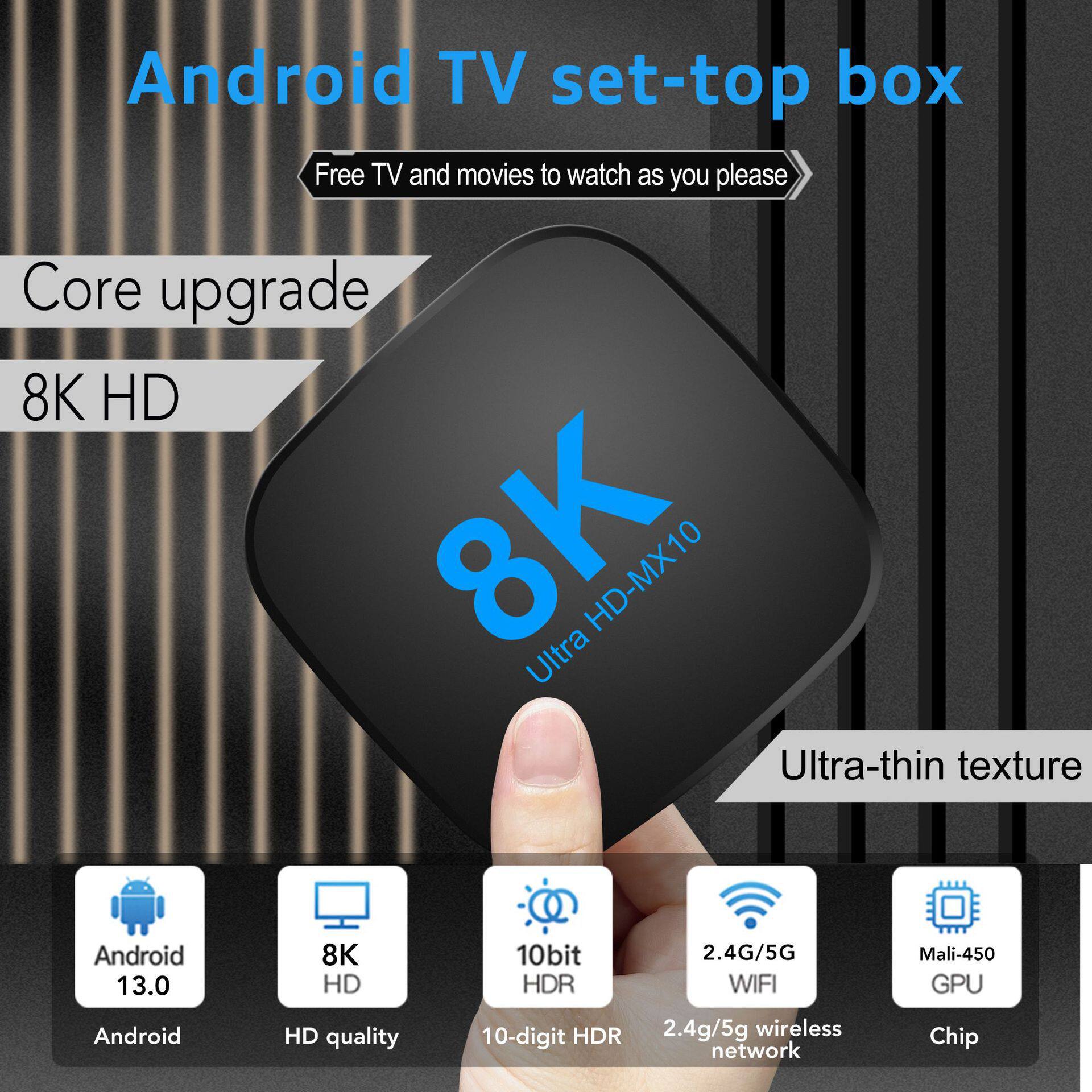 Direct selling cross-border foreign trade MX10 4K S905L 8K TV box word network player projector TV box