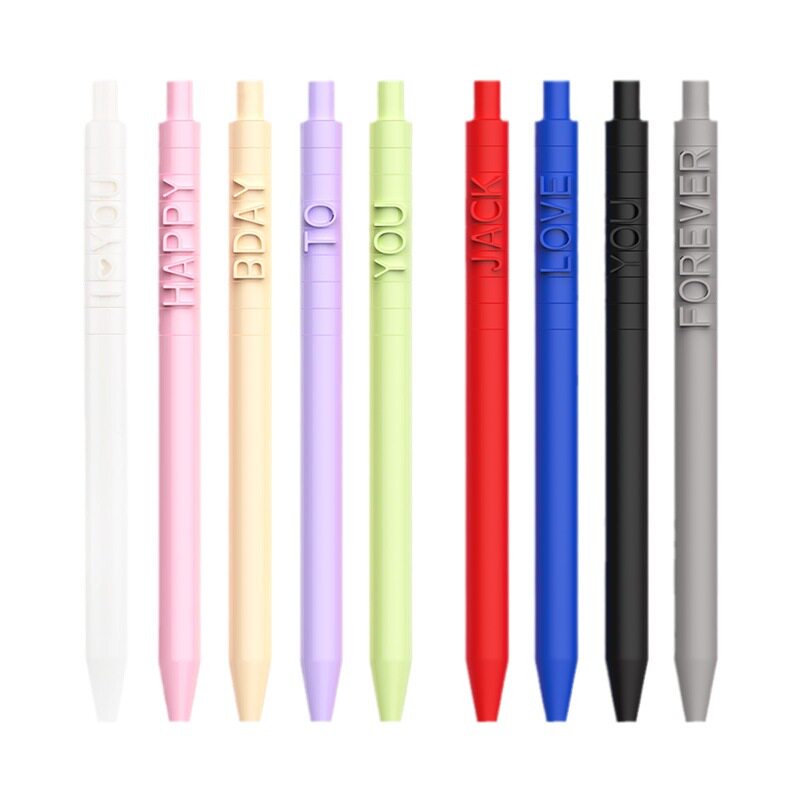 Delshi Stationery Colorful Press DIY Letter Custom Pen Creative Gift Pen Advertising Student Supplies Gel Pen