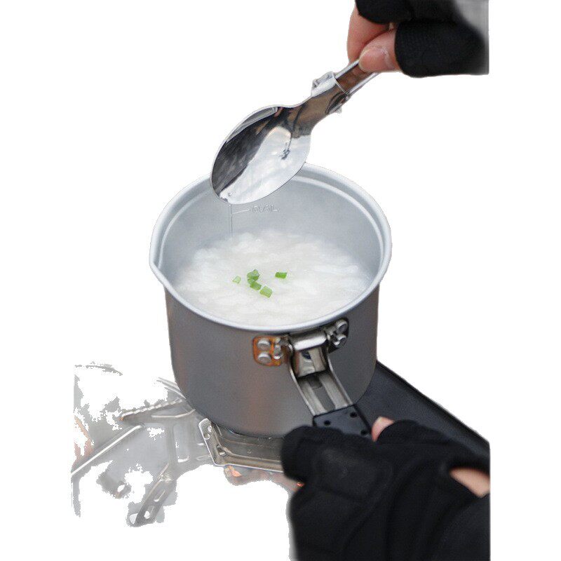 Small Milk Pot Outdoor Mountain Camping Portable Barbecue Boiling Water Tea Coffee Single Pot Self-Driving Folding Pot