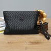 New Men's Woven Clutch Large Capacity Soft Leather Handbag Envelope Trendy Business Men's Bag Live Supply
