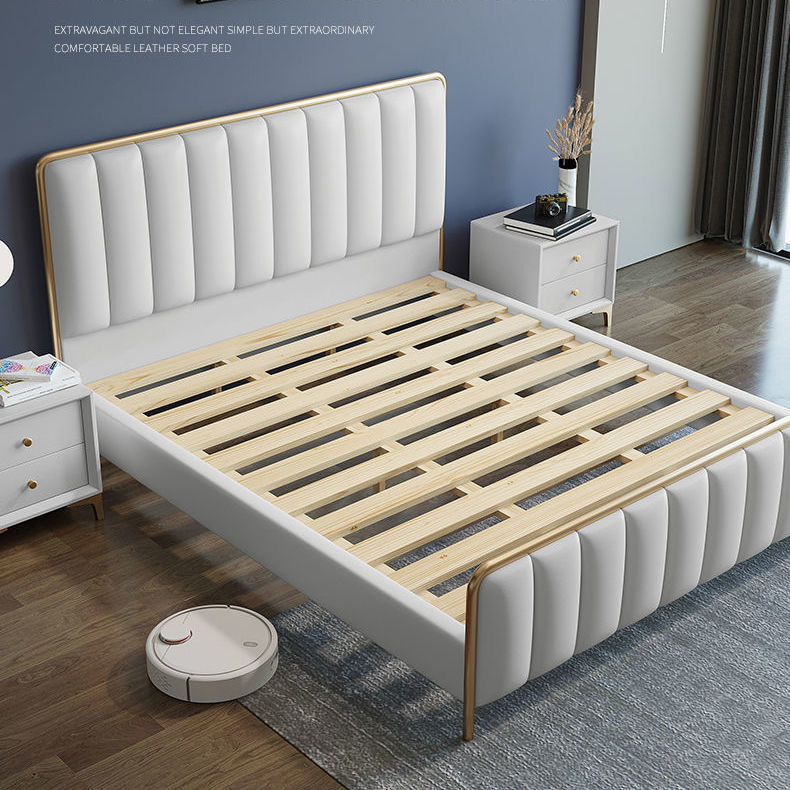 真皮床现代简约风格直销轻奢皮艺床现代简约软体床双人主卧婚床