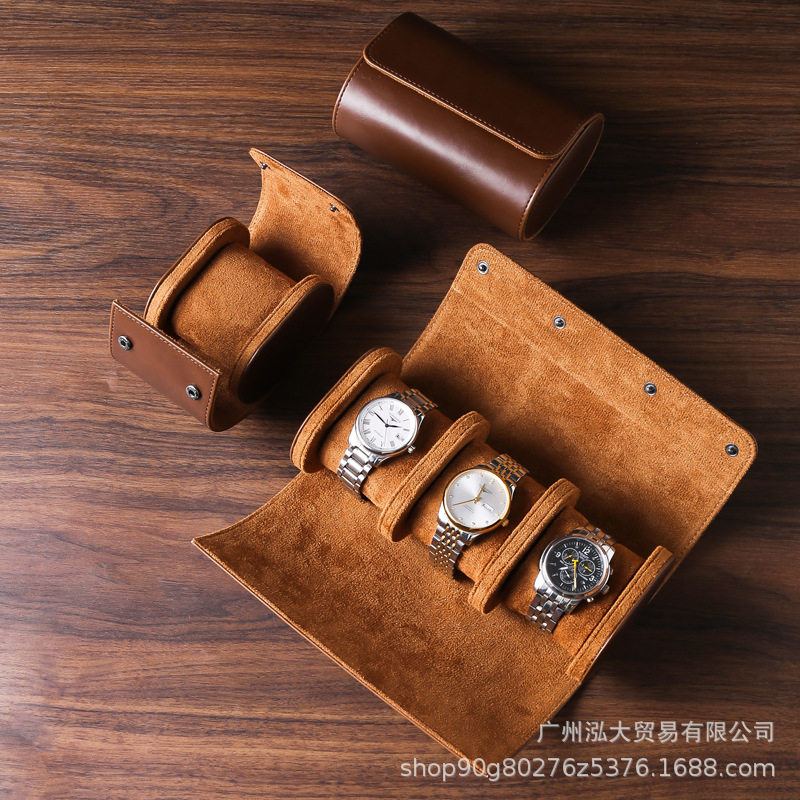 Watch storage box portable watch box PU three-position watch box dustproof drop-resistant mechanical watch box Travel Watch bag in stock