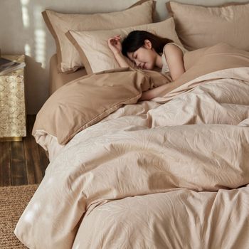 Category a ~ Autumn and Winter Warm and Thickeneded Pure Cotton Brushed Four-Piece Set Covered with Ancient Floral Yarn-Dyed Jacquard Cotton Bedding