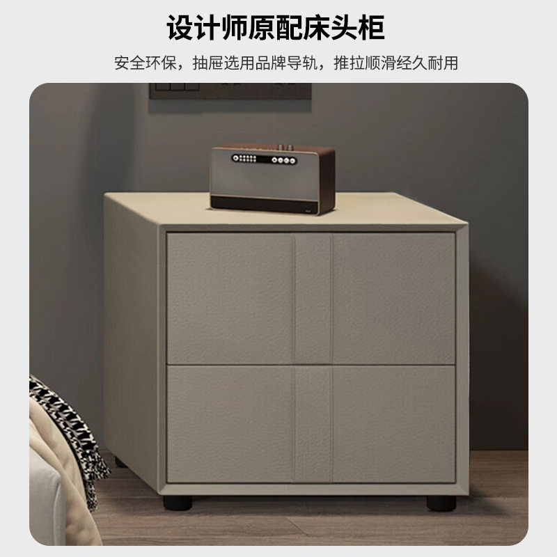 现代简约储物皮床双人婚床软靠包1.8m多功能主卧大床纳帕皮网红床