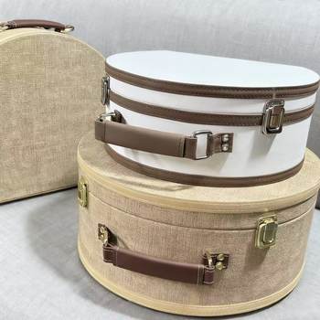 Model Room Semi-Circular Storage Box Leather Portable Storage Box Cloakroom Decoration Ornaments Bedroom Wardrobe Storage Box