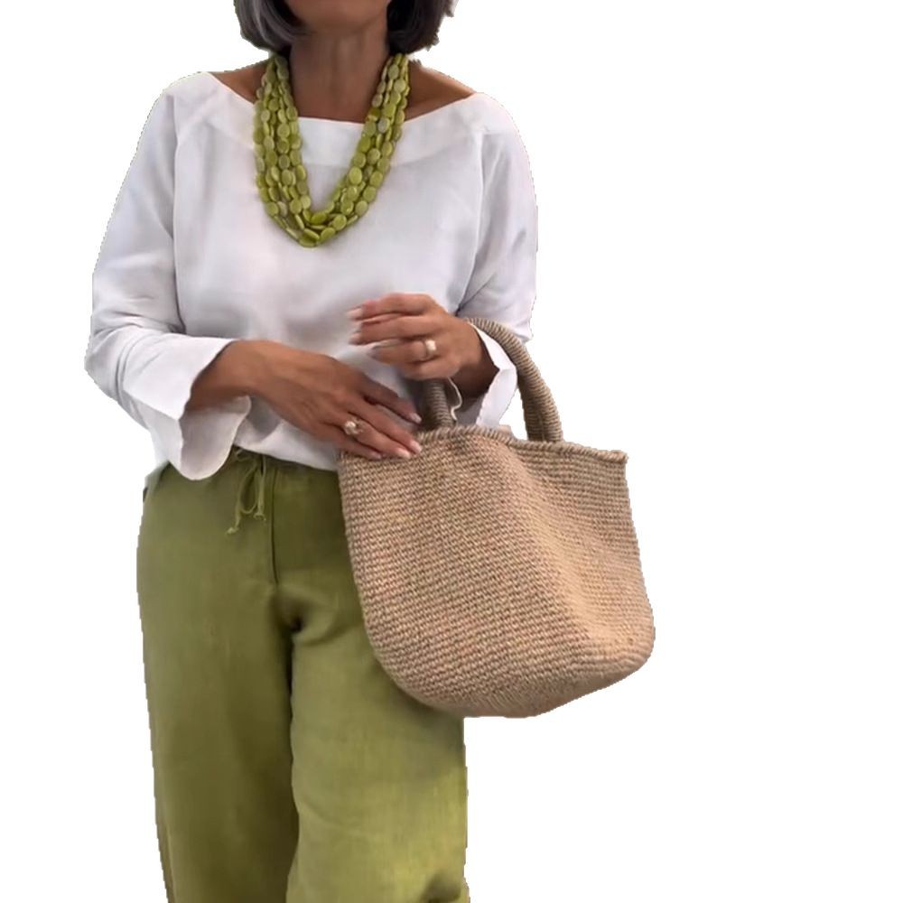 Womens Long Sleeve Solid Color Shirt Simple Design Round Neck Spring Fashion Wholesale Available