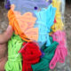 Children's rainbow rubber band DIY elastic rope ring weaving European and American coil loom creative coaster making suit