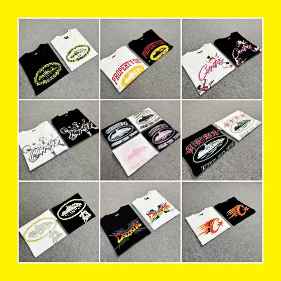 Foreign Trade Wholesale Alcatraz Basic Series Short-Sleeved Corteiz Phantom Letter Trendy Brand Printed T-Shirt Couple Wear