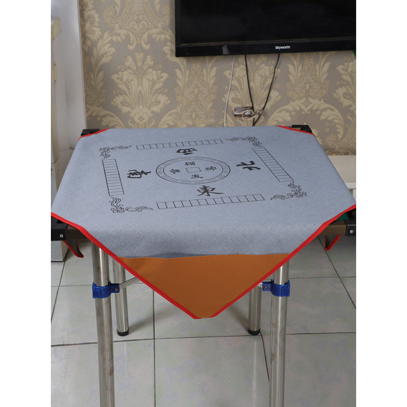 Waterproof and Soundproof Leather Mahjong Tablecloth Hand-Rubbed Household Square Mahjong Mat with Pocket Large Rice—. Ginger Tea