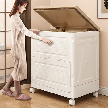 Clothes Storage Box Large Capacity Large Size Foldable Wardrobe Storage Box with Pulleys Plastic Thickened Storage Box