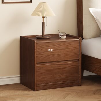 Nordic Solid Wood Bedside Table Rubber Wood European Style Storage Cabinet Simple Storage Cabinet Nordic Small Apartment Storage Cabinet