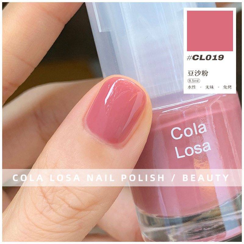 Cola Losa [001-055 Full Color Number] No-Bake Natural Dry Nail Polish, Odorless Korean Cream Color Whitening