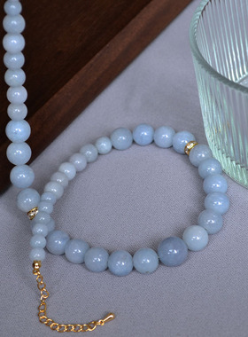 小众设计项链真石渐变色串珠女