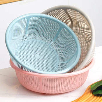 Kitchen Rice Washing Basket Encrypted Vegetable Washing Drain Basket Plastic Washing Fruit Basin Pool Storage Basket Bowl Chopsticks Basket Family Pack