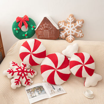 Wholesale Christmas Holiday Decoration Pillow Christmas Tree Doll Living Room Sofa Cushion Bed Pillow Red Pillowcase