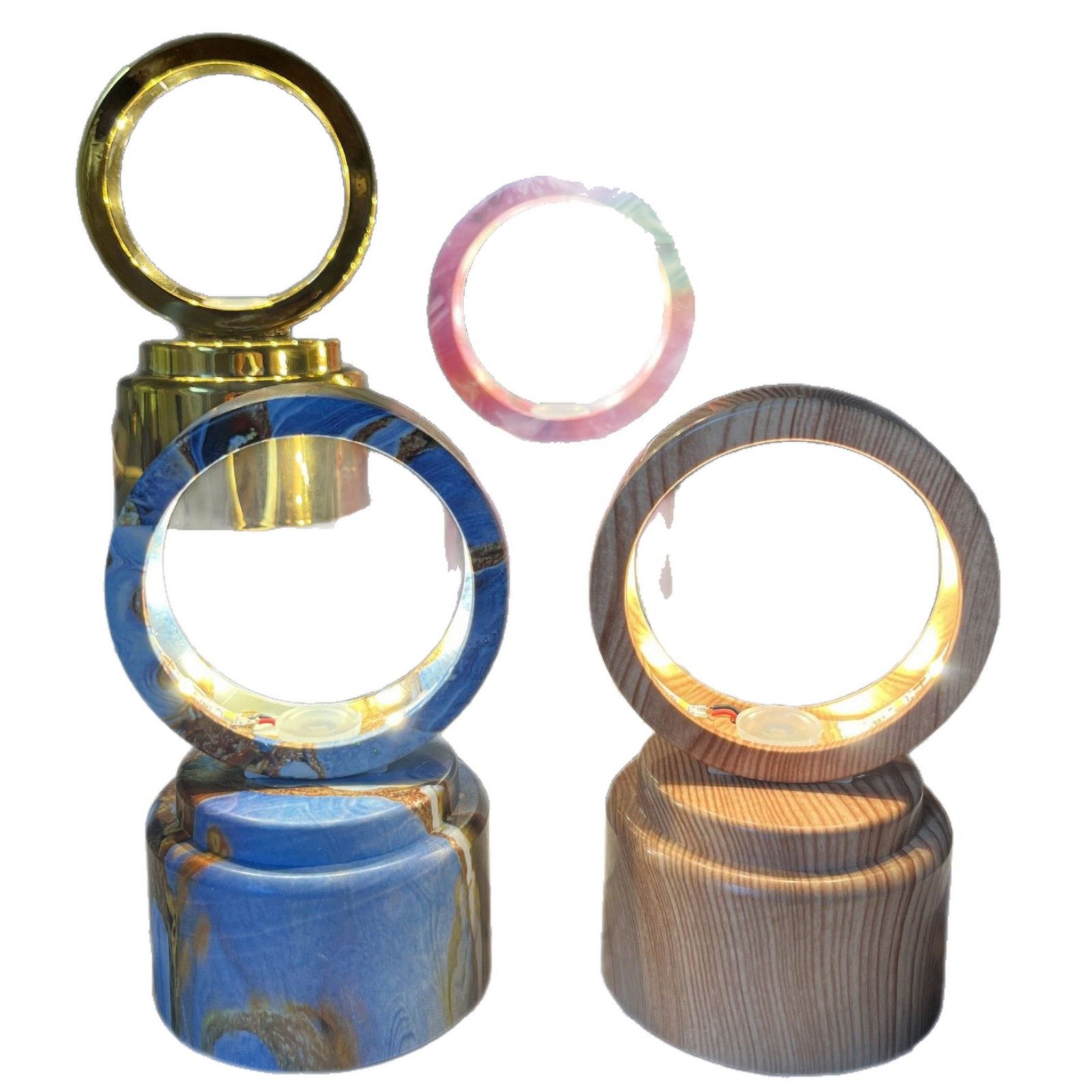 Factory Direct Sales 3D Carved Crystal Ball Rotating Lamp Holder Luminous Night Light Led Music Box Creative Gifts Wholesale