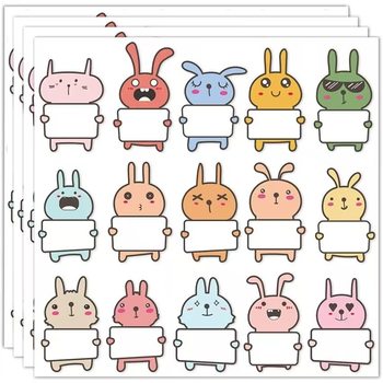 Cross Border Children Name Tag Personalized Design Rabbit Name Tag Sticker Classroom Water Bottle Lunch Box Notes