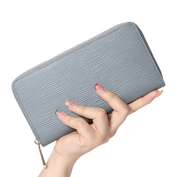 Manufacturer Wholesale Cross-Border Women's Wallet with Water Ripple Pattern, Long Zipper Coin Purse, Japanese Amazon Men's Clutch Bag