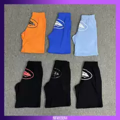 Cortiez Alcatraz Ship Print Logo Shorts Ins Trendy Hip-Hop Skate Casual Shorts for Men and Women