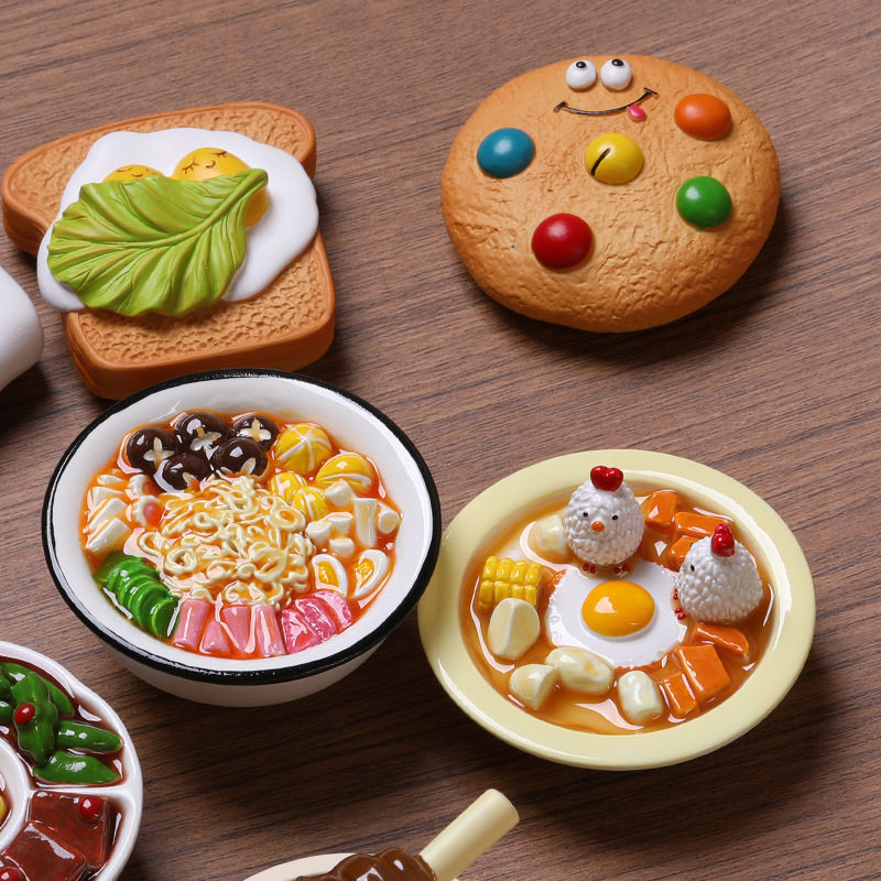 2025 New High-Quality Simulated Food Refrigerator Magnets Food Toy Magnets 3D Stereo Resin Magnetic Stickers Magnetic Suction